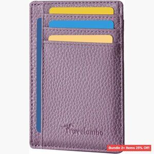 Slim Leather RFID Blocking Front Pocket Wallet Minimalist Design